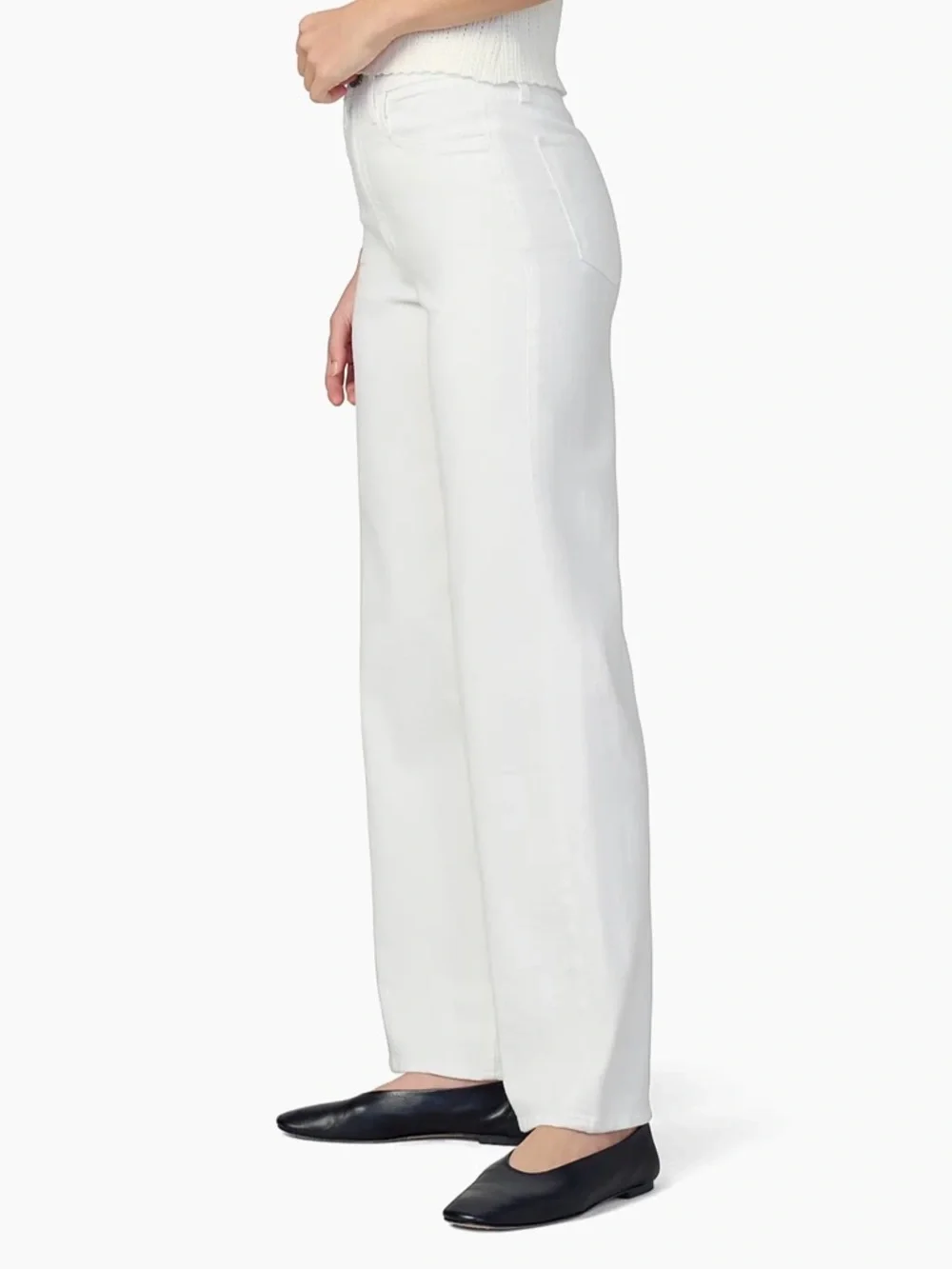 Joe's Jeans White High-Rise Wide Leg Jeans - Picture 3 of 4